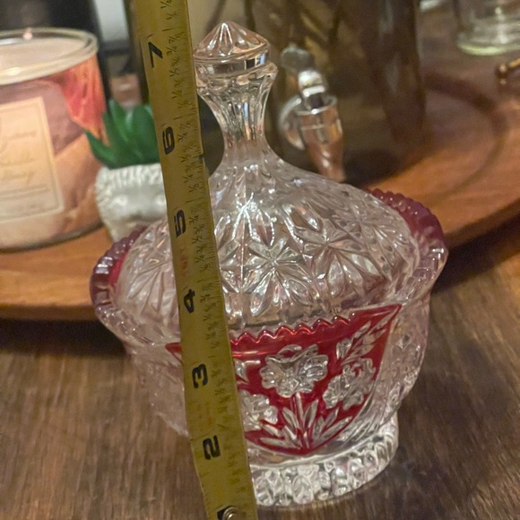 5h Avenue Rosaline Candy Dish Ruby 5" Crystal Glass Lid USA #ES106 - Picture 7 of 7
